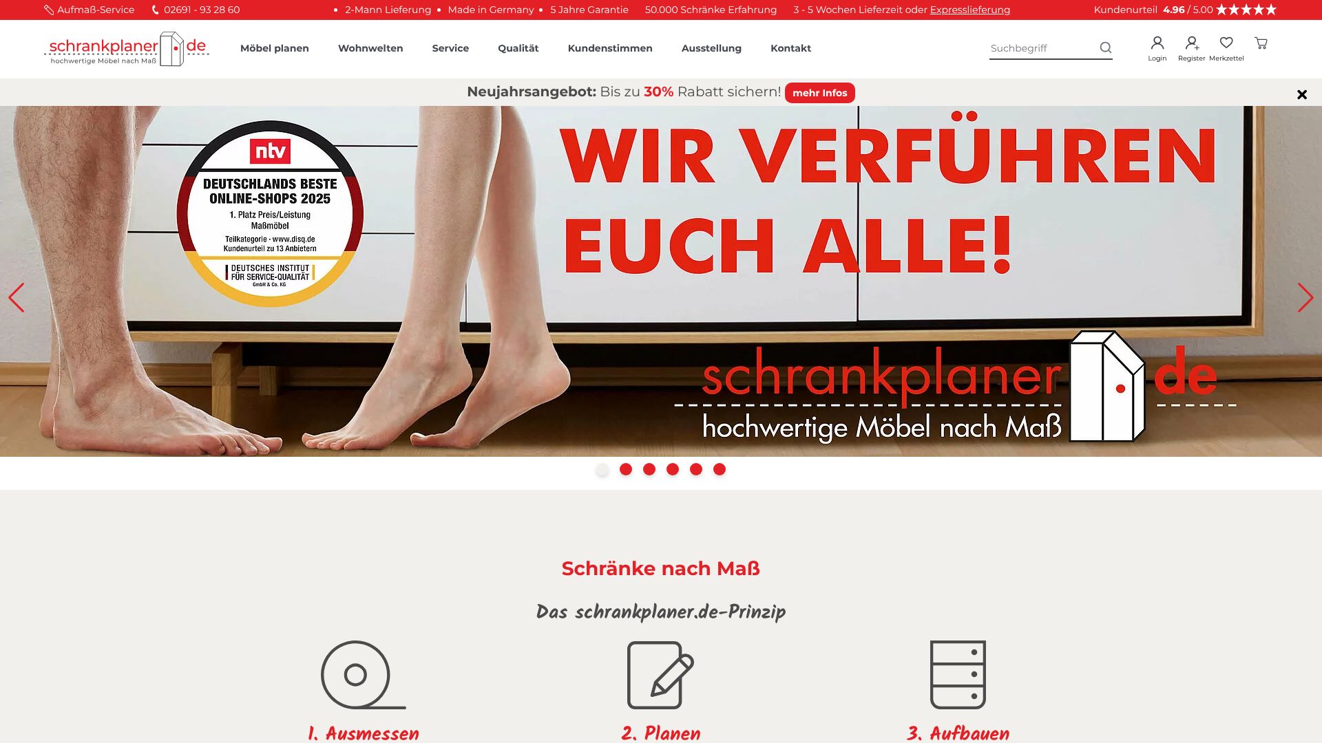 Screenshot von Schrankplaner.de