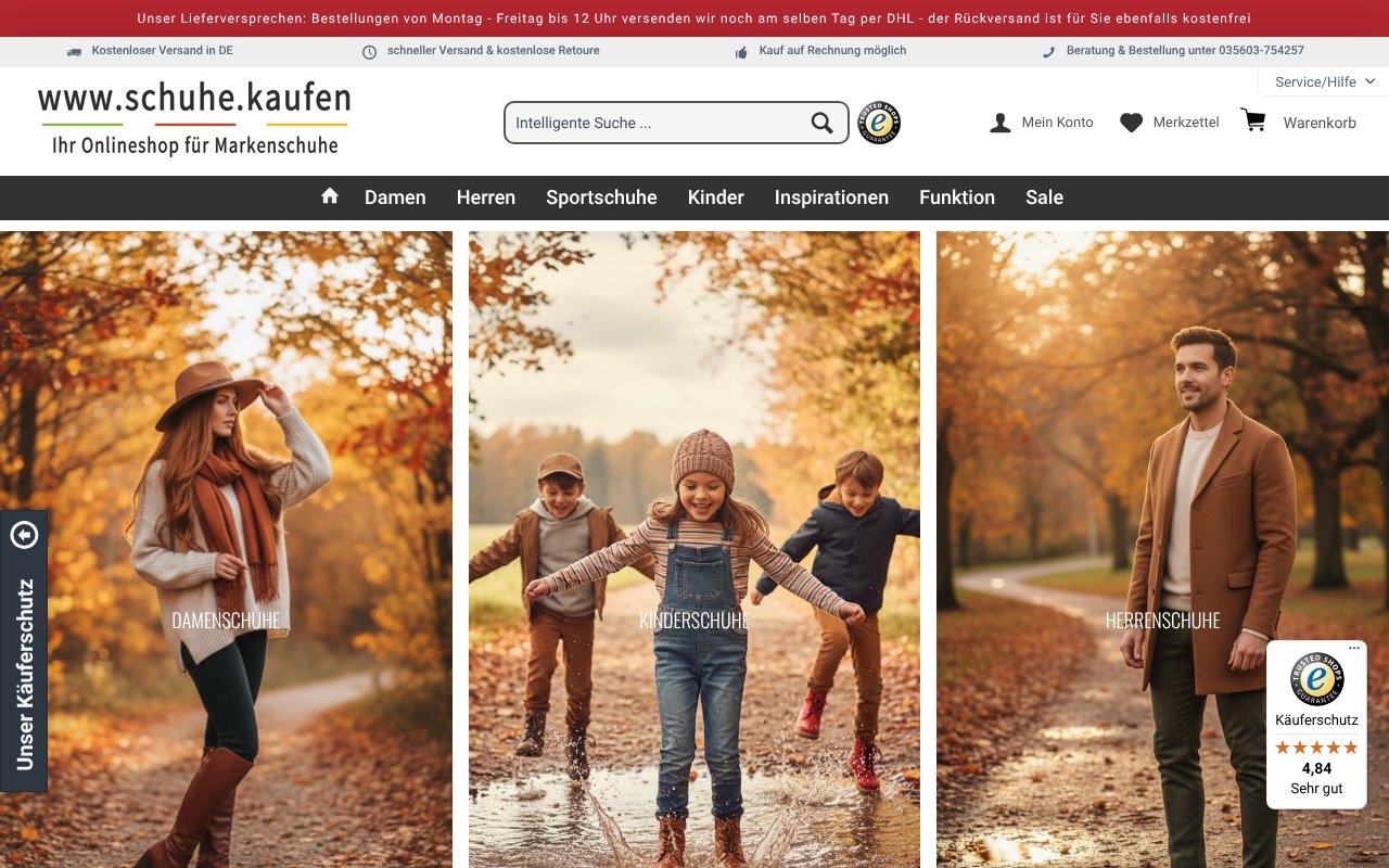 Screenshot von schuhe.kaufen