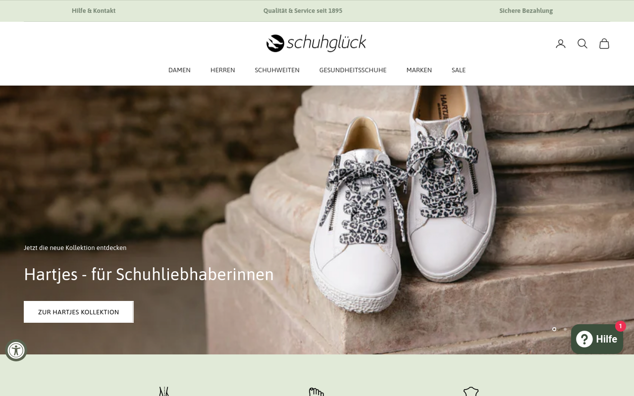 Screenshot von schuhglueck.de