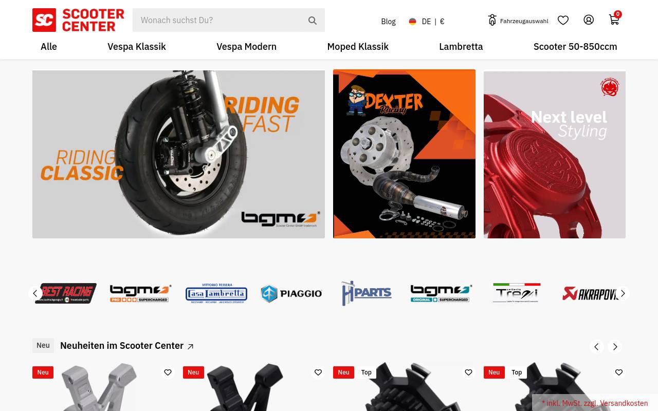 Screenshot von Scooter Center