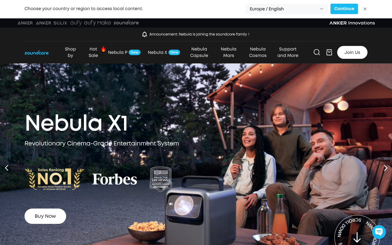 Screenshot von seenebula.com