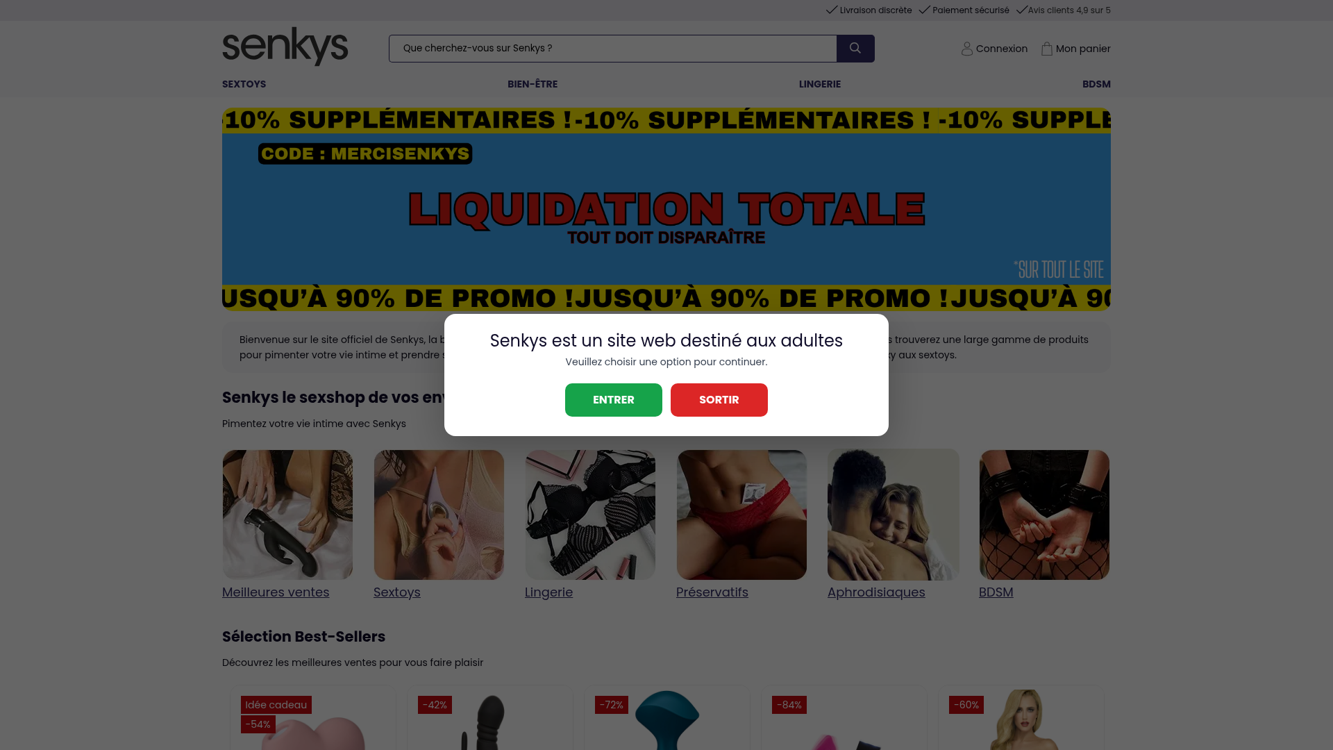 Screenshot von senkys.com