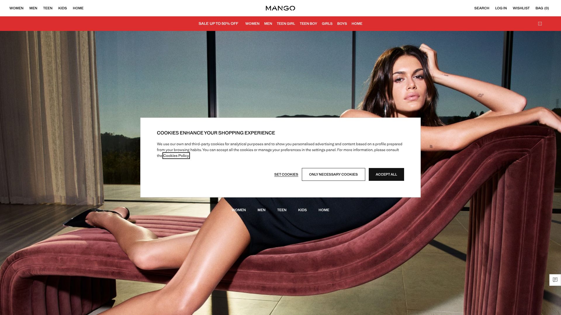 Screenshot von shop.mango.com