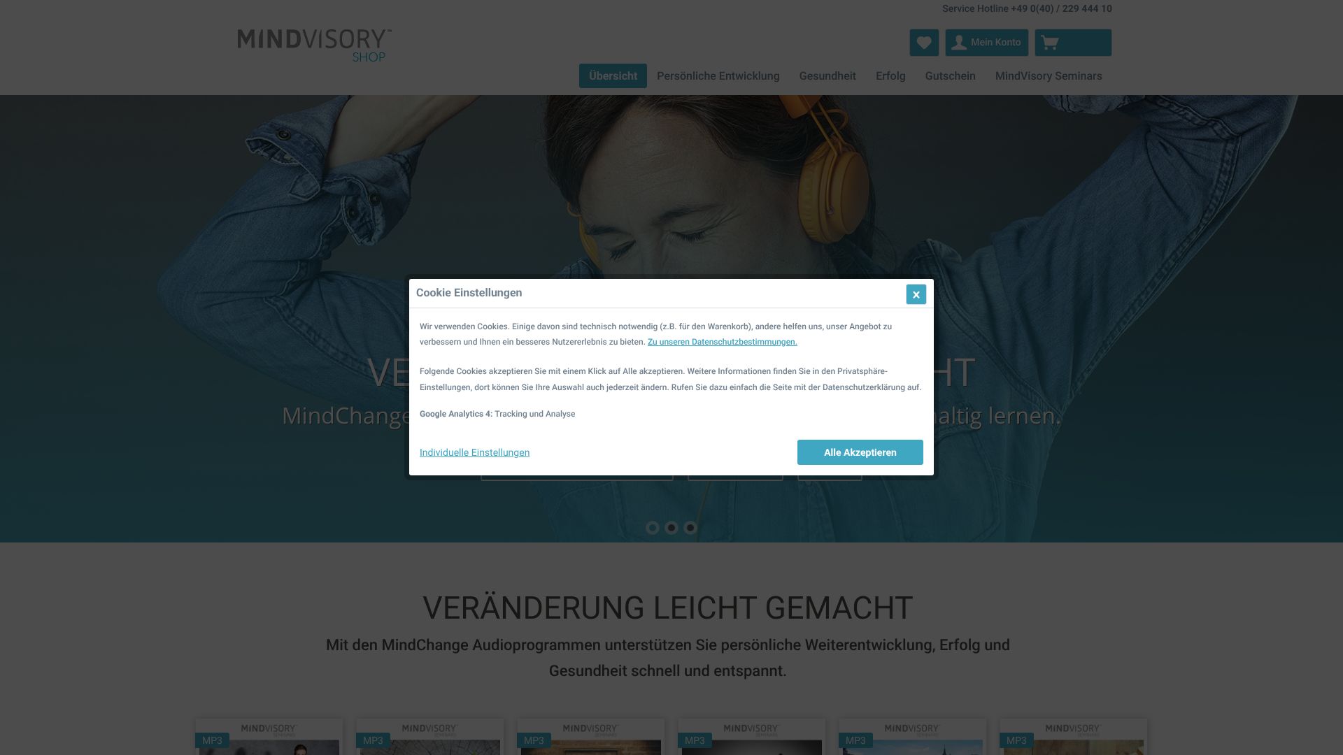 Screenshot von MindChange Audioprogramme
