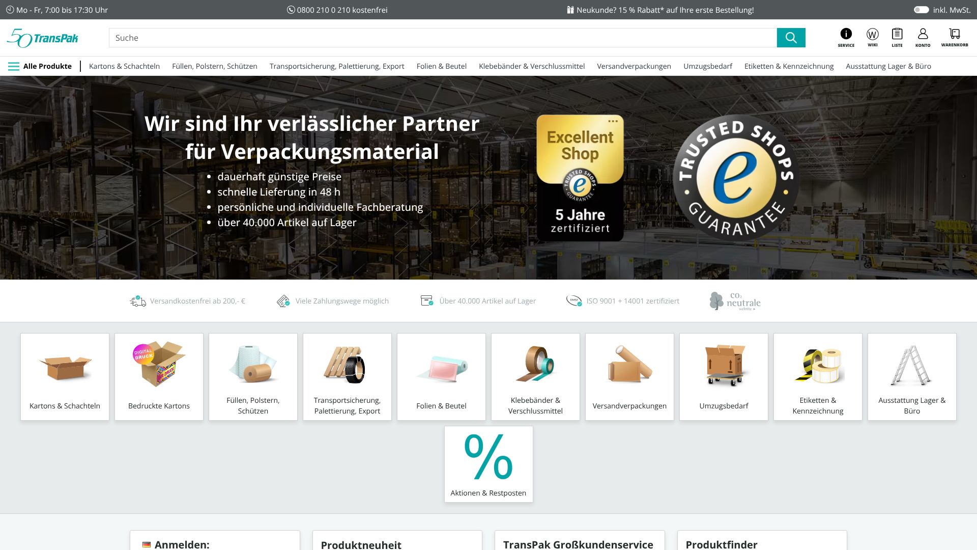 Screenshot von TransPak