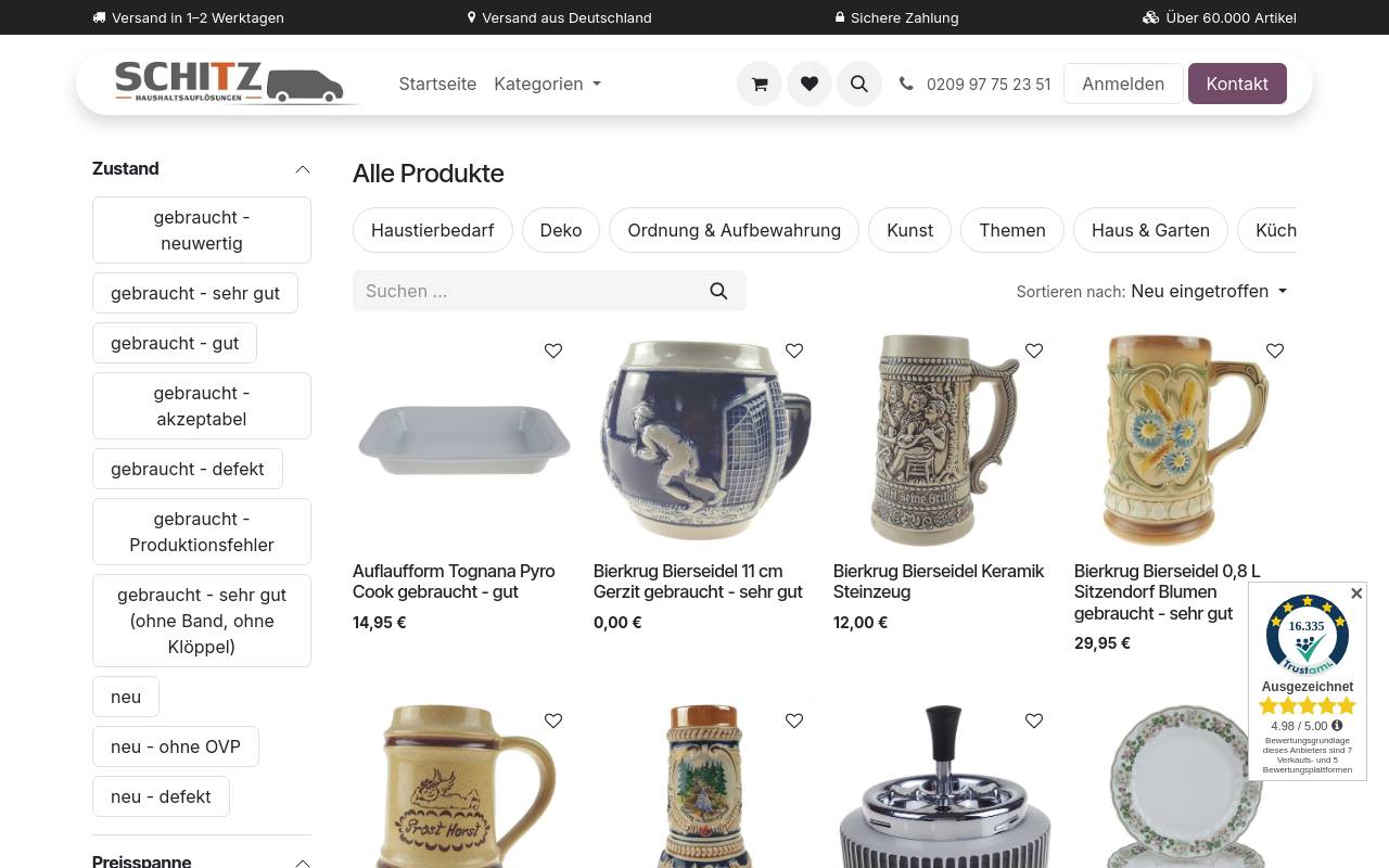 Screenshot von shop.schitz24.de