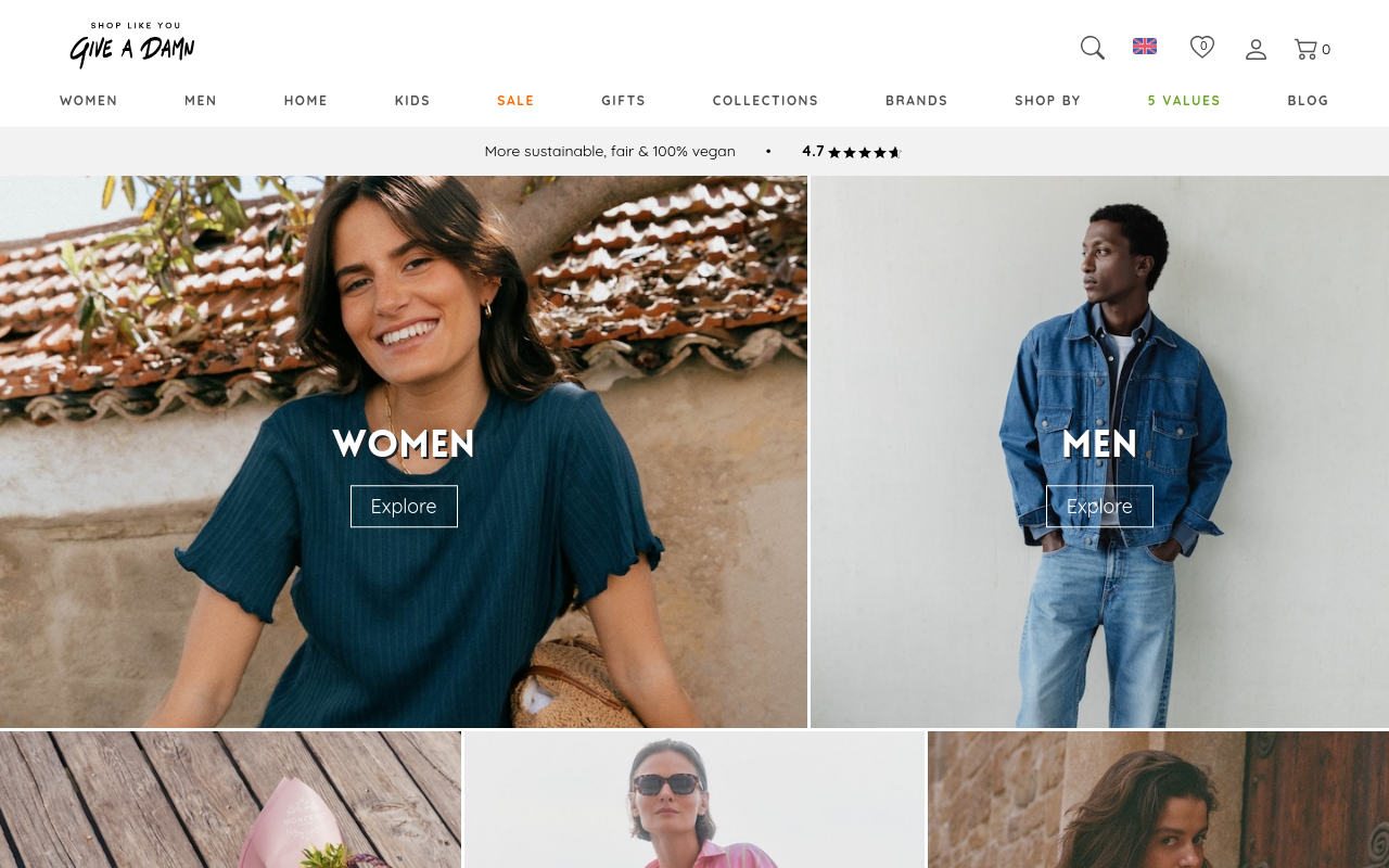 Screenshot von shoplikeyougiveadamn.com