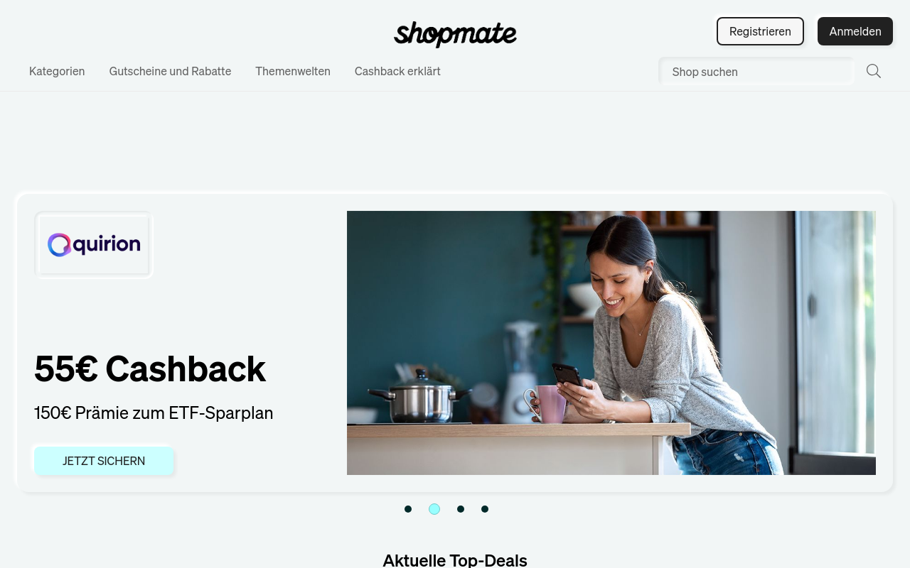 Screenshot von shopmate.eu