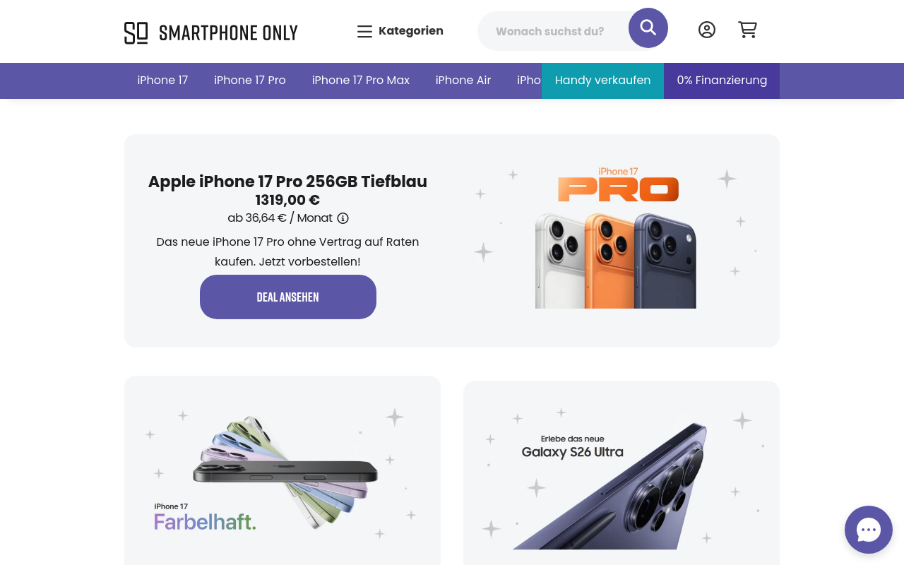 Screenshot von smartphoneonly.de