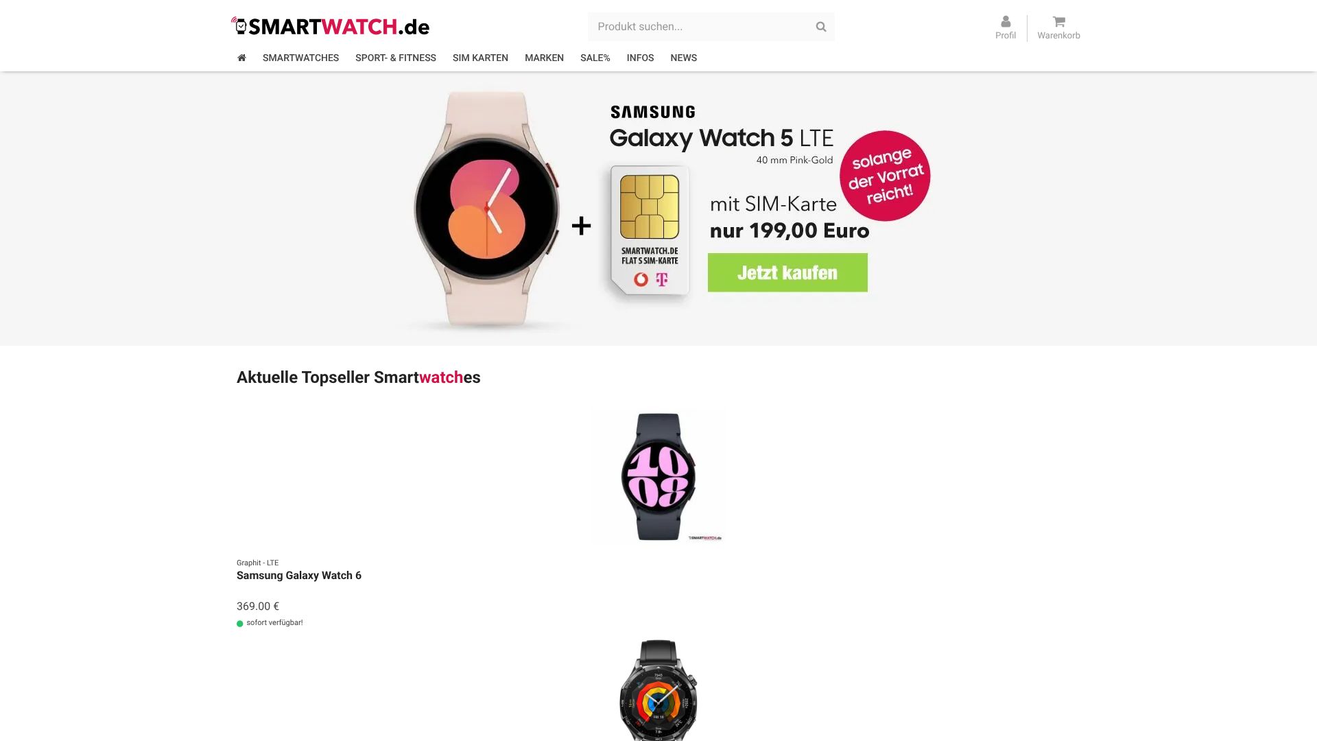 Screenshot von smartwatch.de