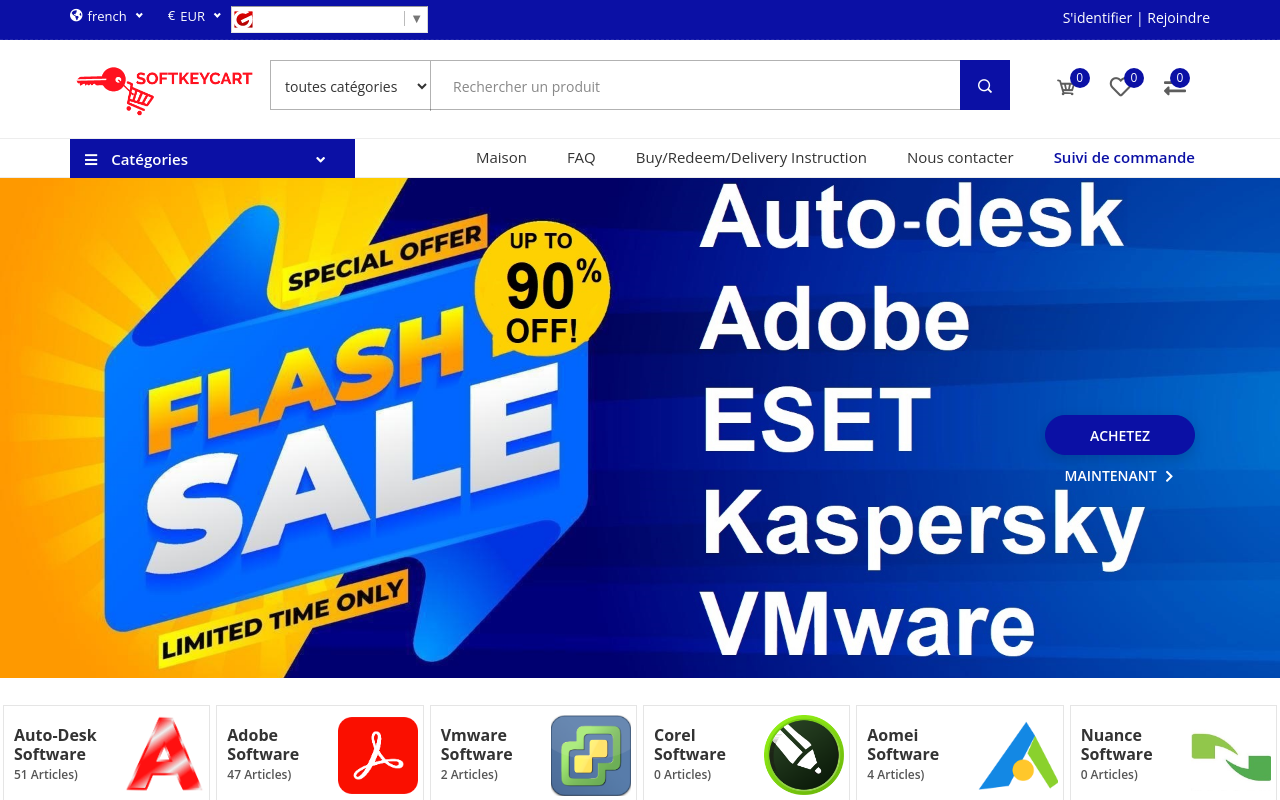 Screenshot von softkeycart.com