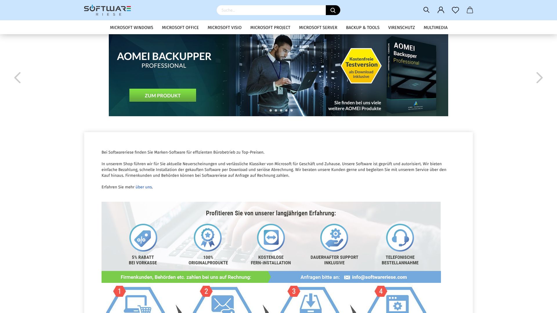 Screenshot von softwareriese.com