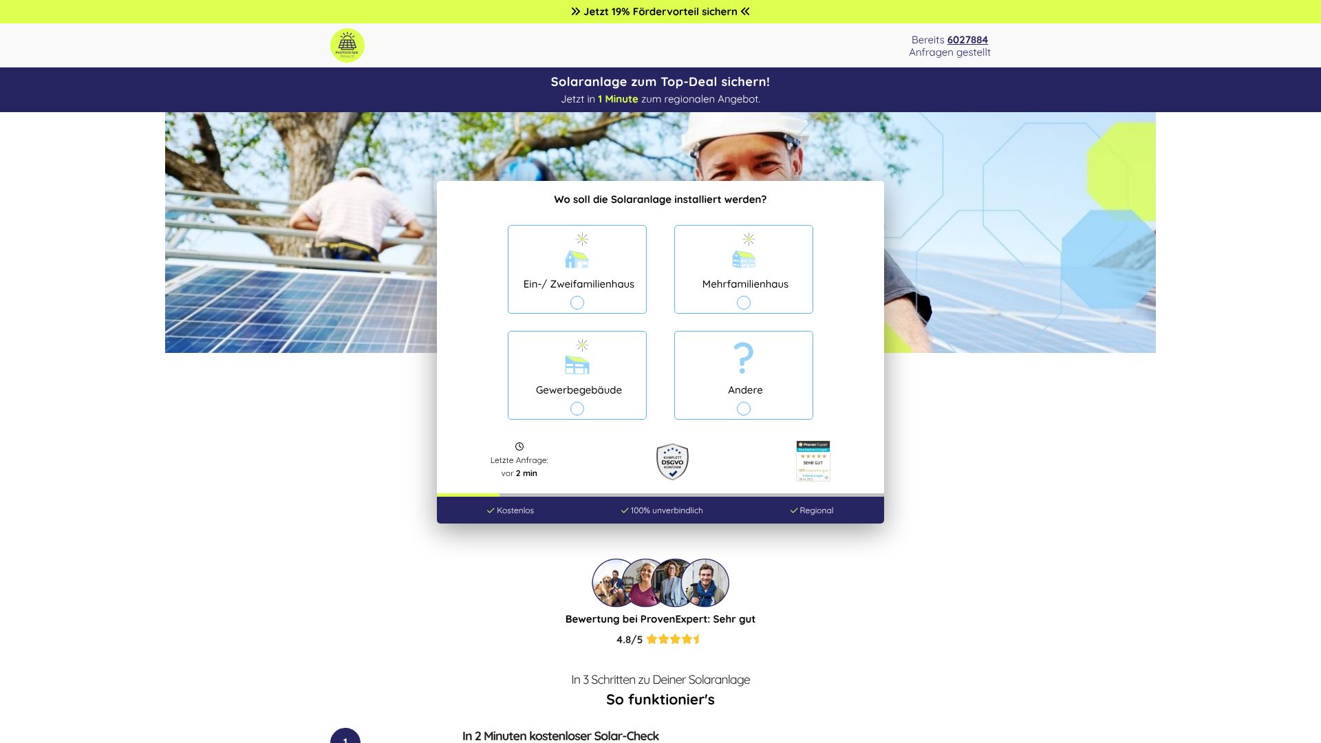 Screenshot von Photovoltaik Firma