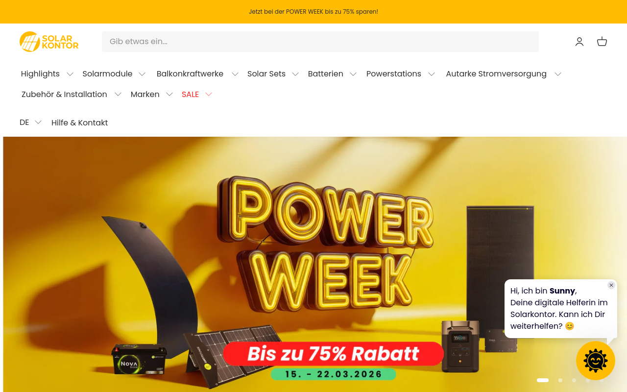 Screenshot von Solarkontor