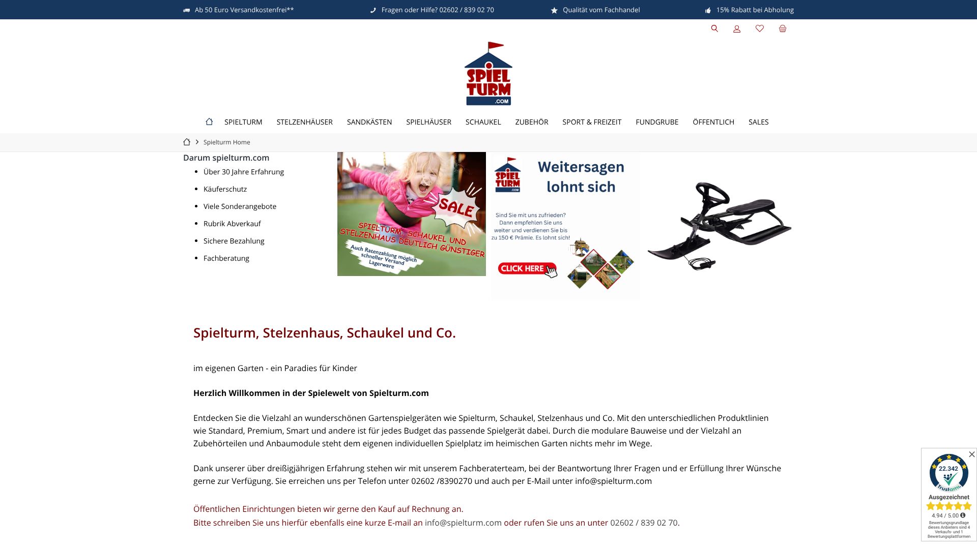 Screenshot von spielturm.com