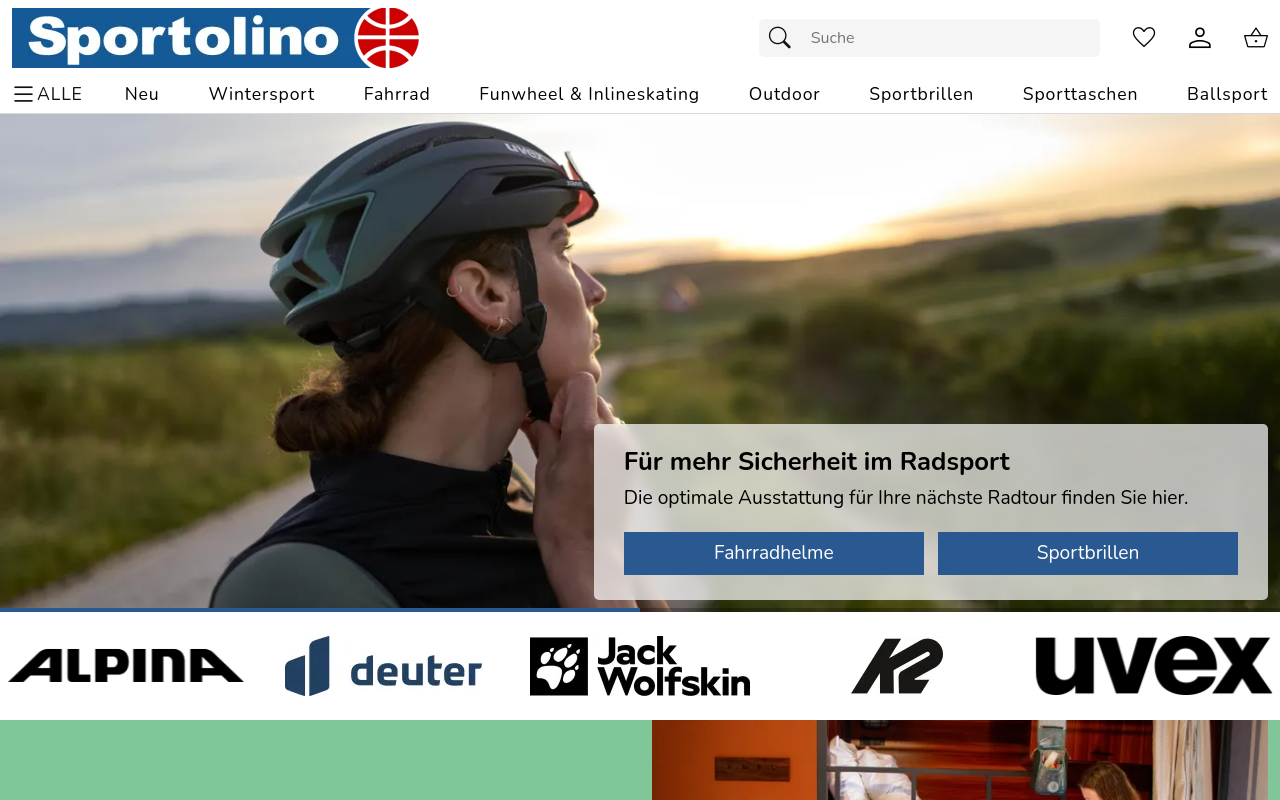 Screenshot von sportolino.de