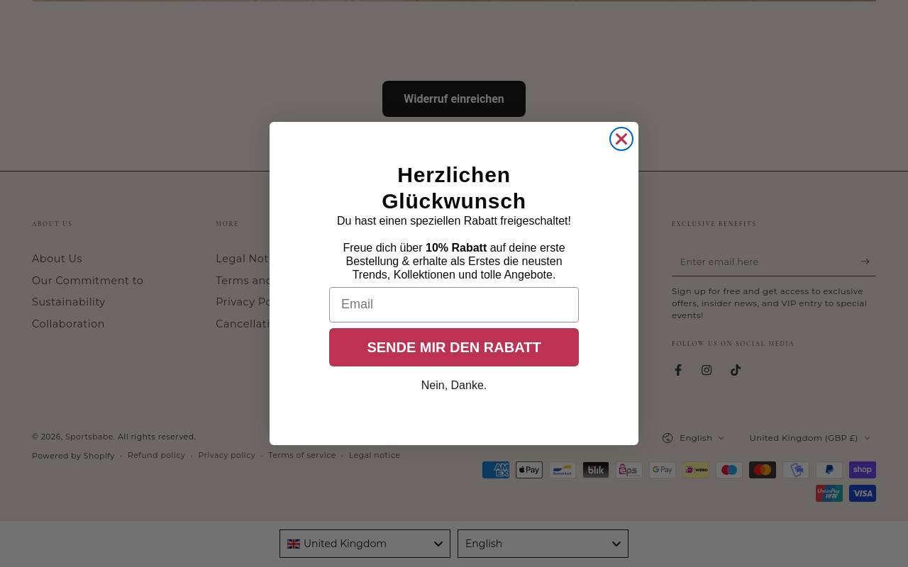 Screenshot von Sportsbabe Shop