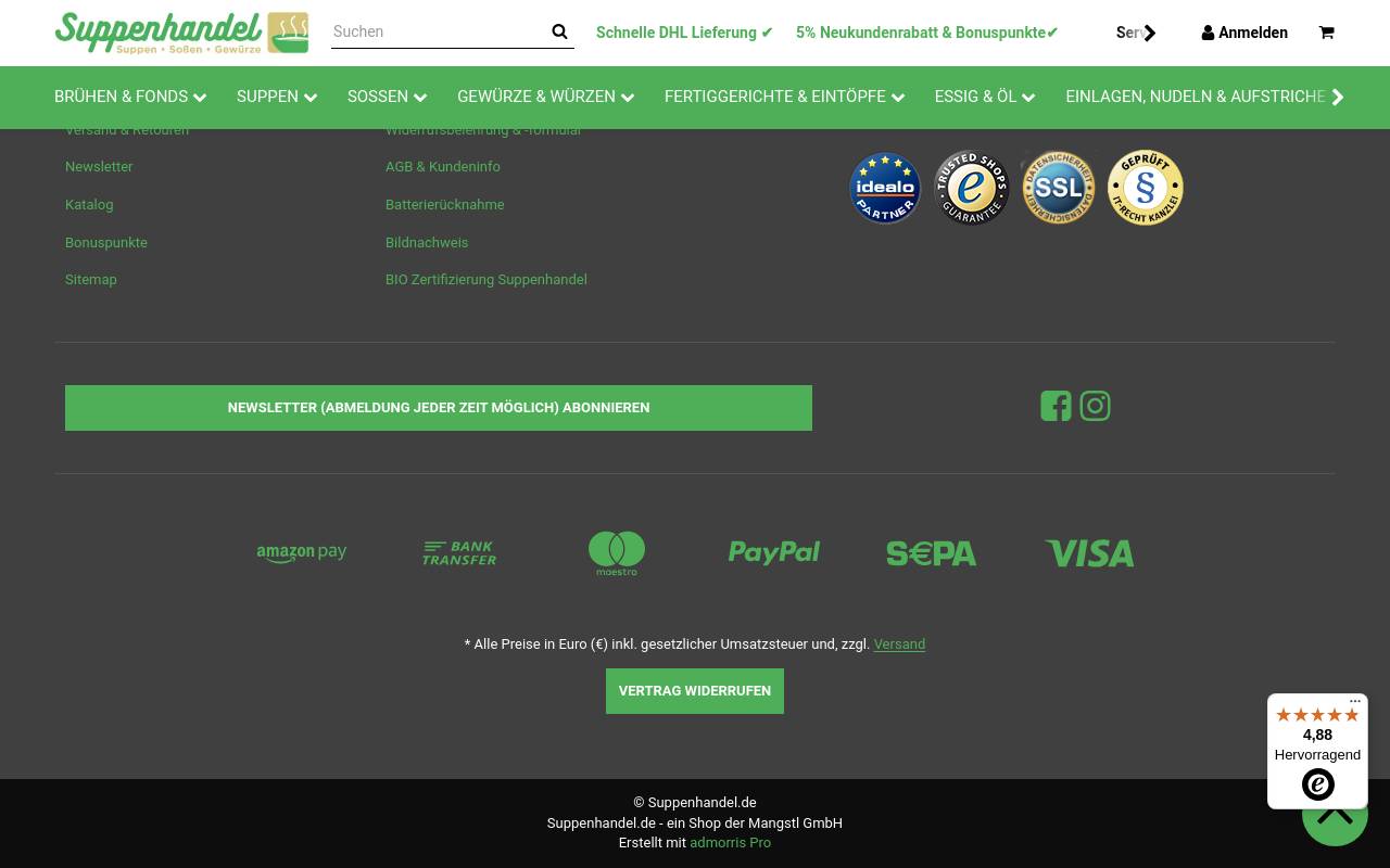 Screenshot von suppenhandel.de