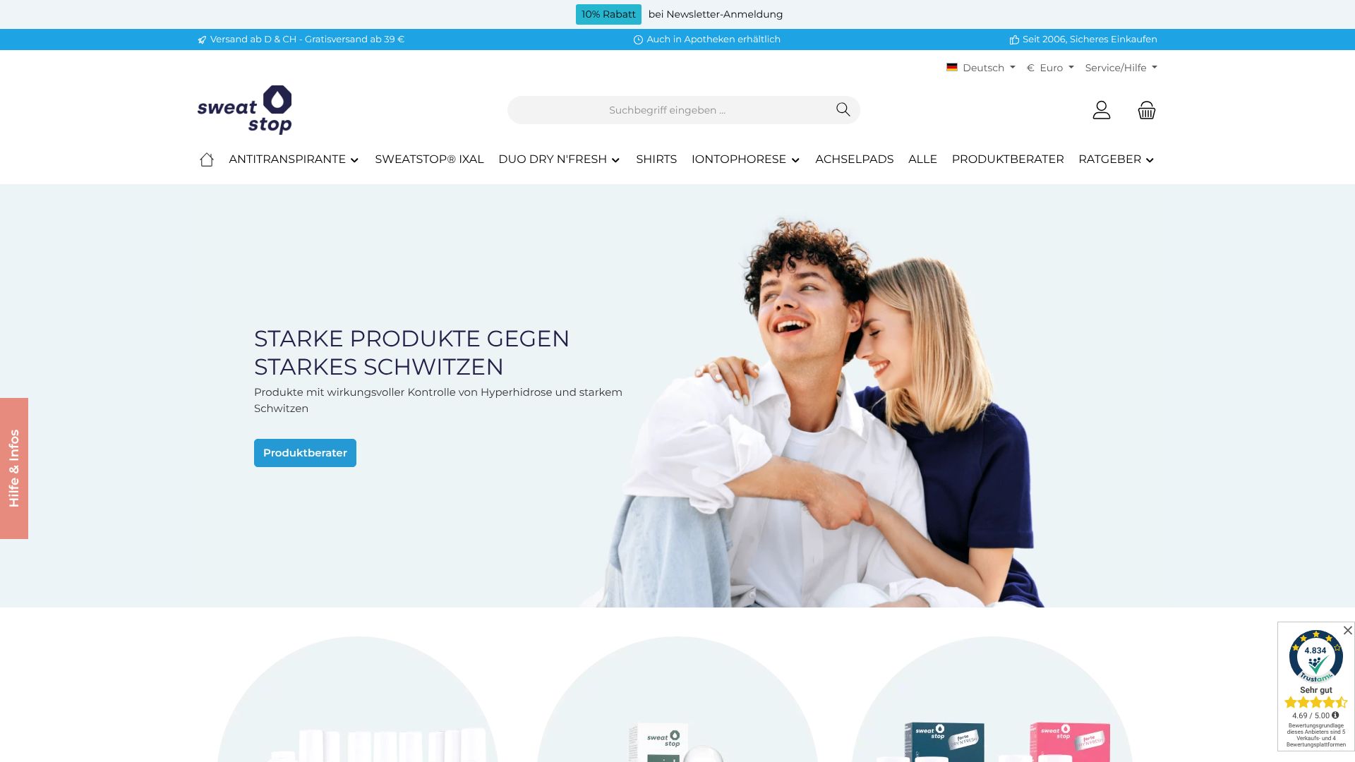 Screenshot von SweatStop