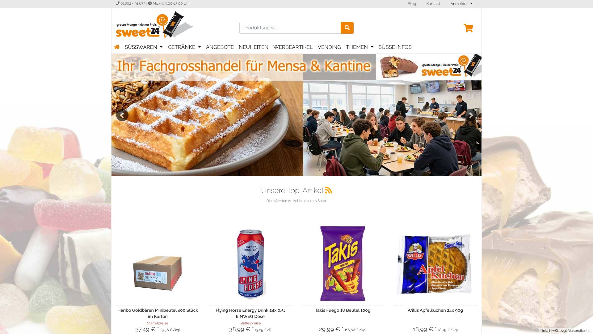 Screenshot von sweet24.de