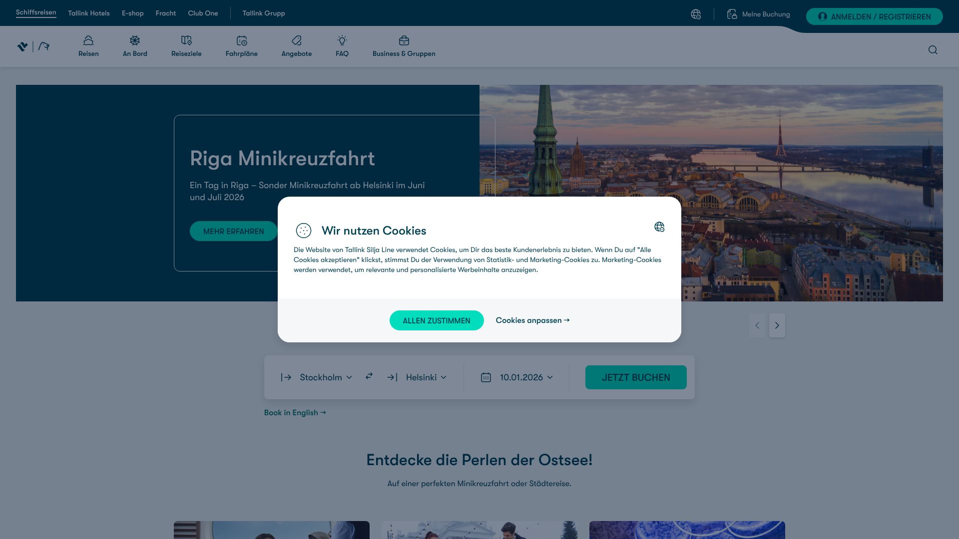 Screenshot von tallinksilja.de