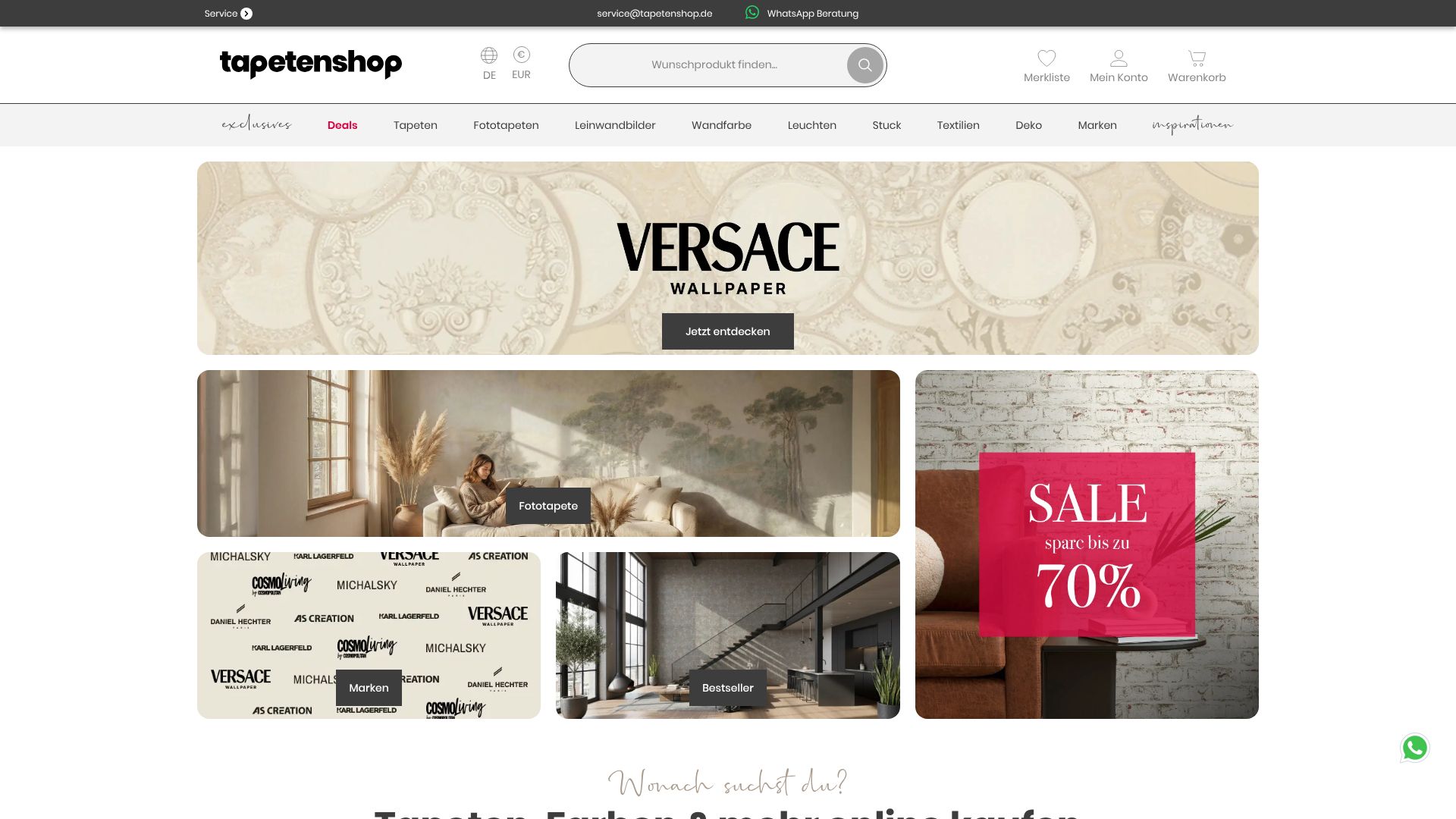 Screenshot von tapetenshop