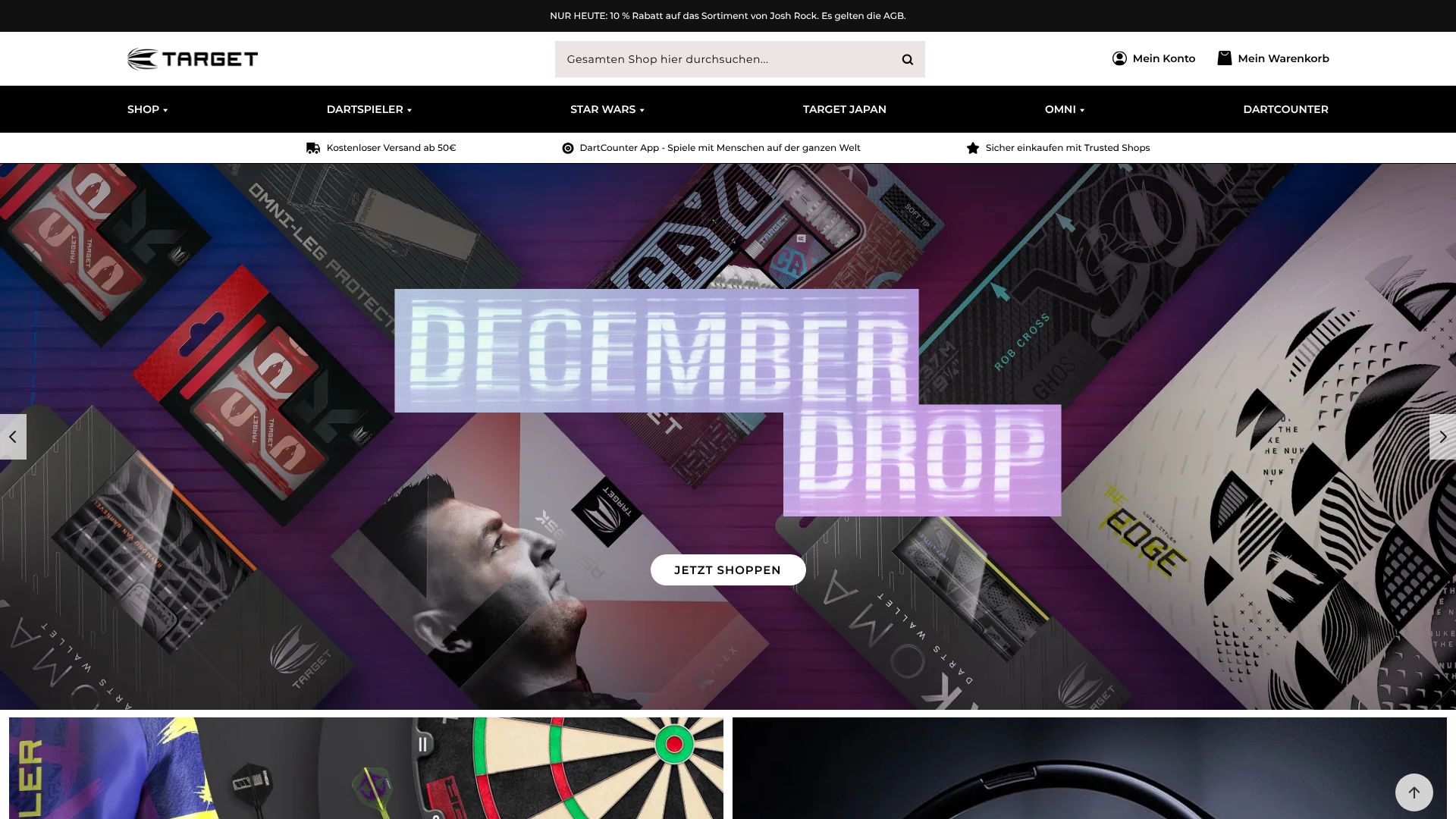 Screenshot von targetdarts.de