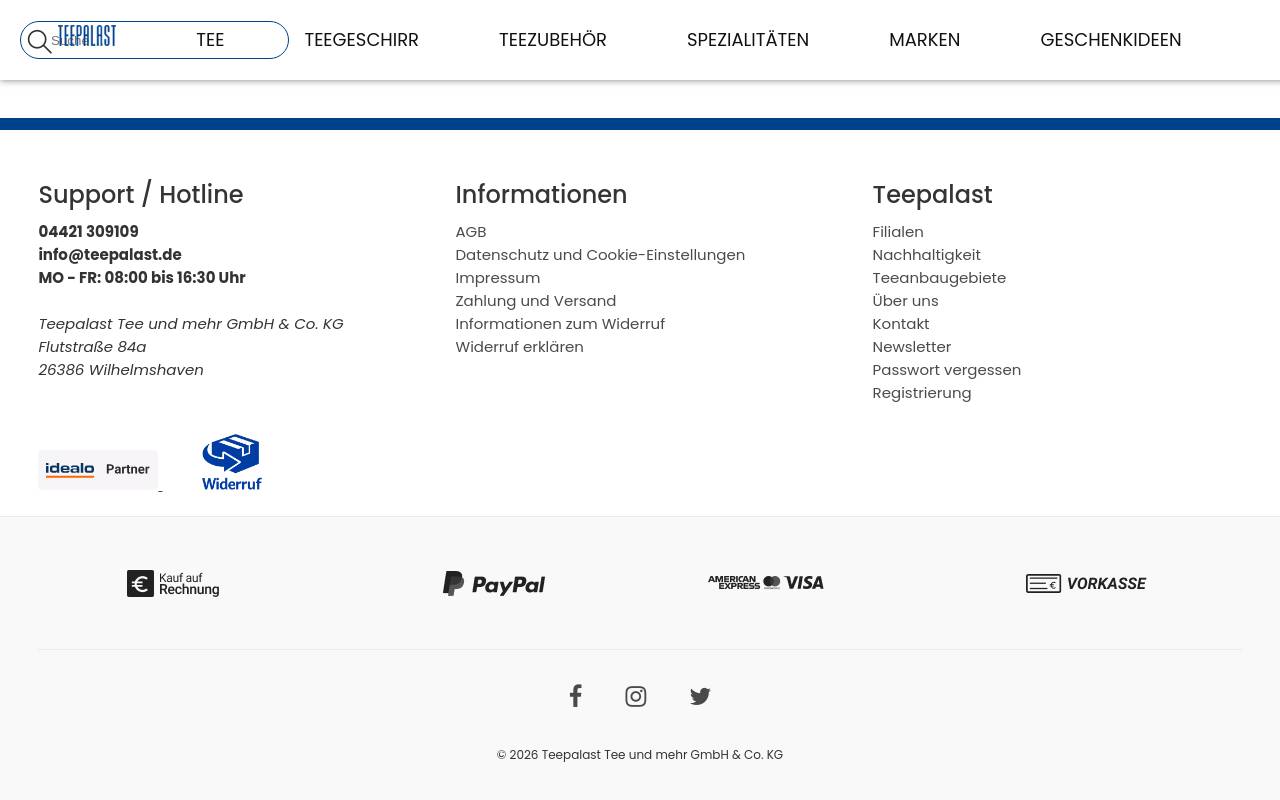 Screenshot von teepalast.de