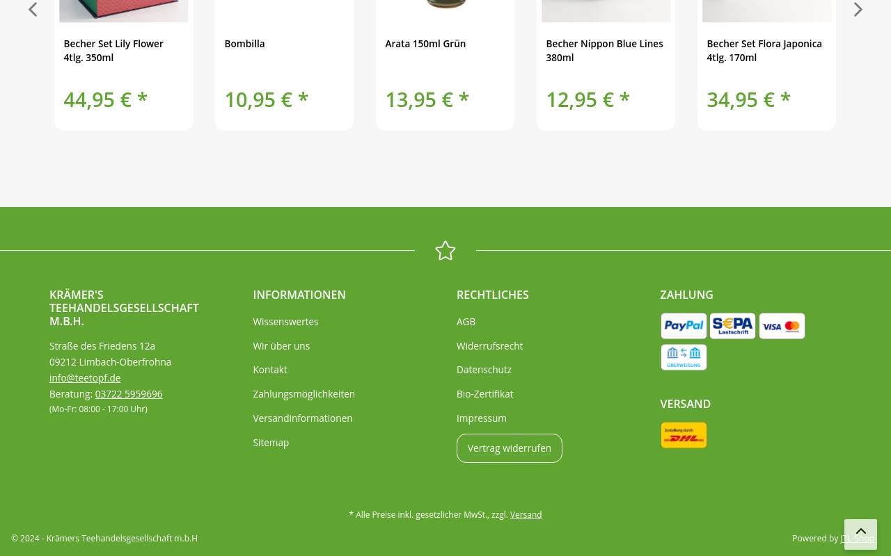 Screenshot von teetopf.de