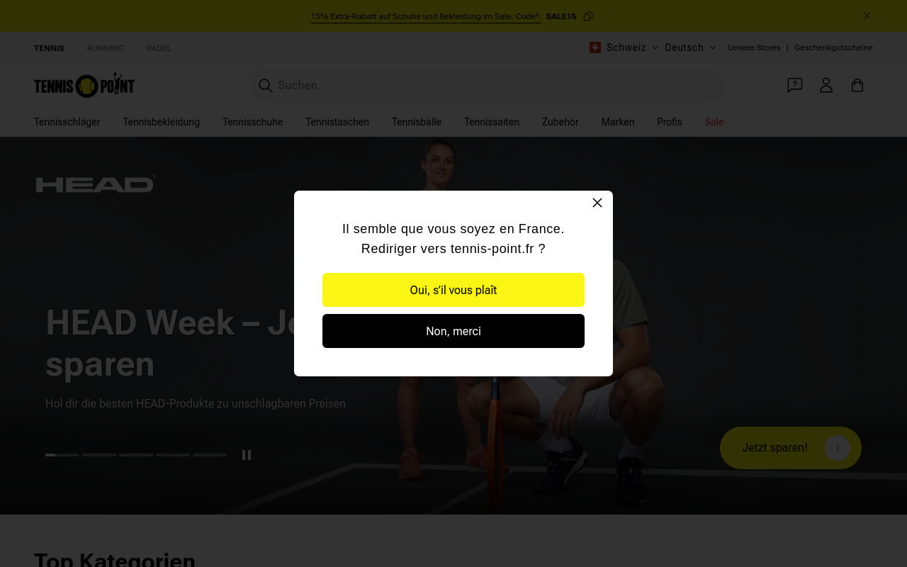 Screenshot von tennis-point.ch