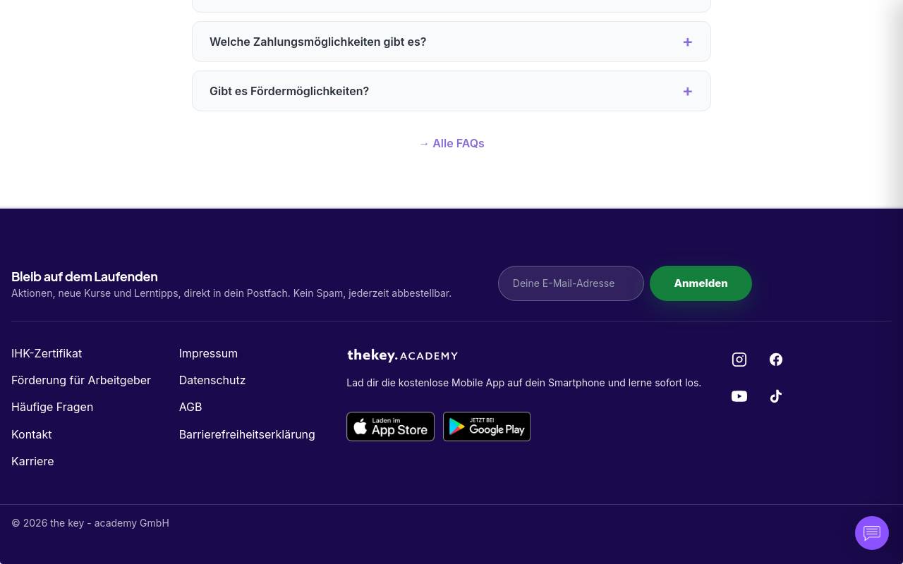 Screenshot von thekey.ACADEMY