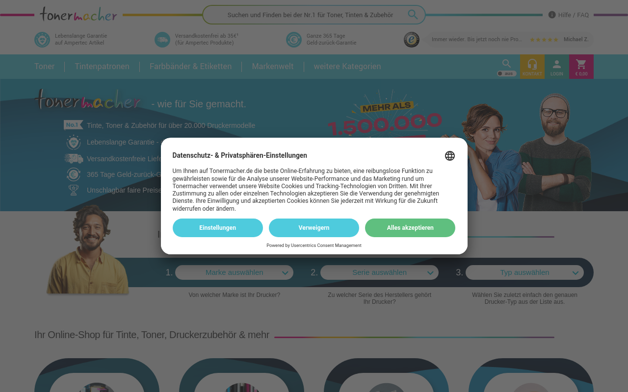 Screenshot von tonermacher.de