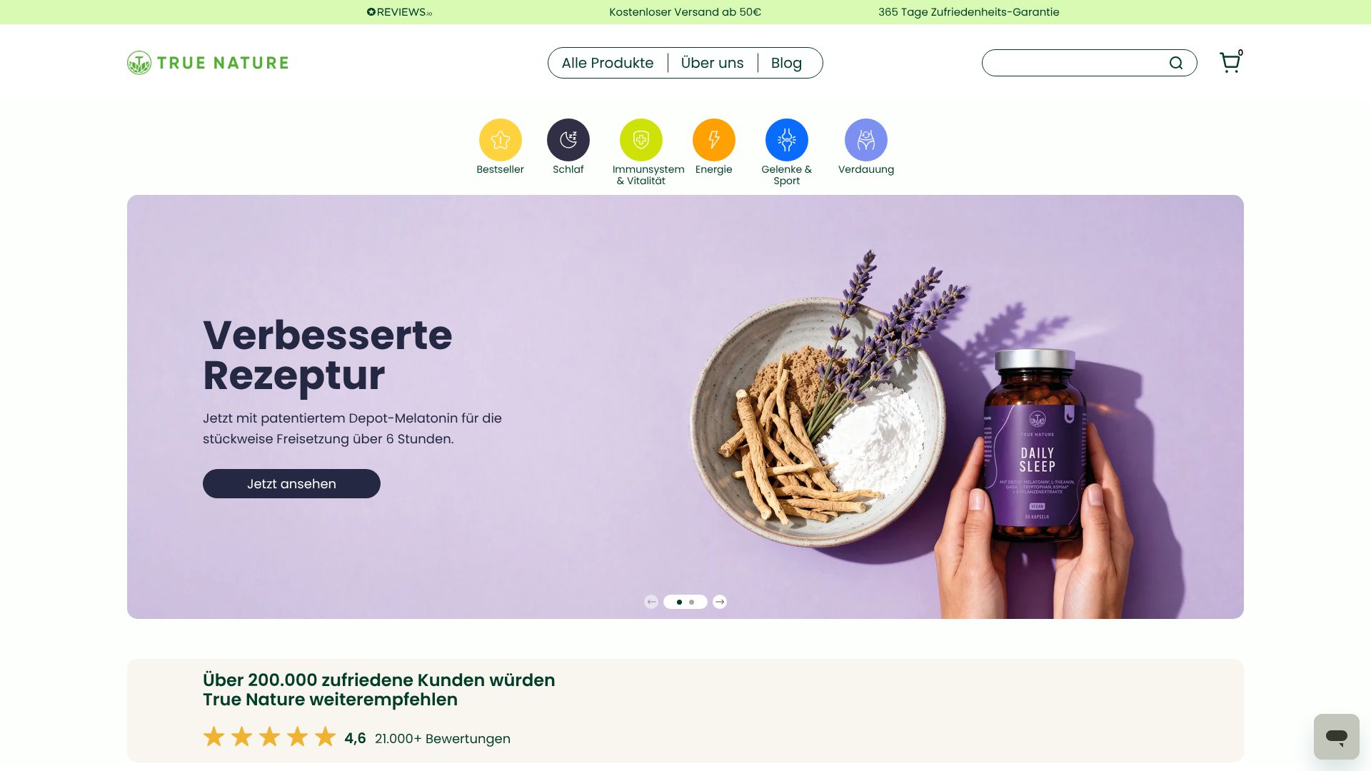 Screenshot von true-nature.de