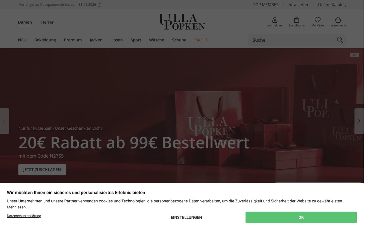 Screenshot von ullapopken.de