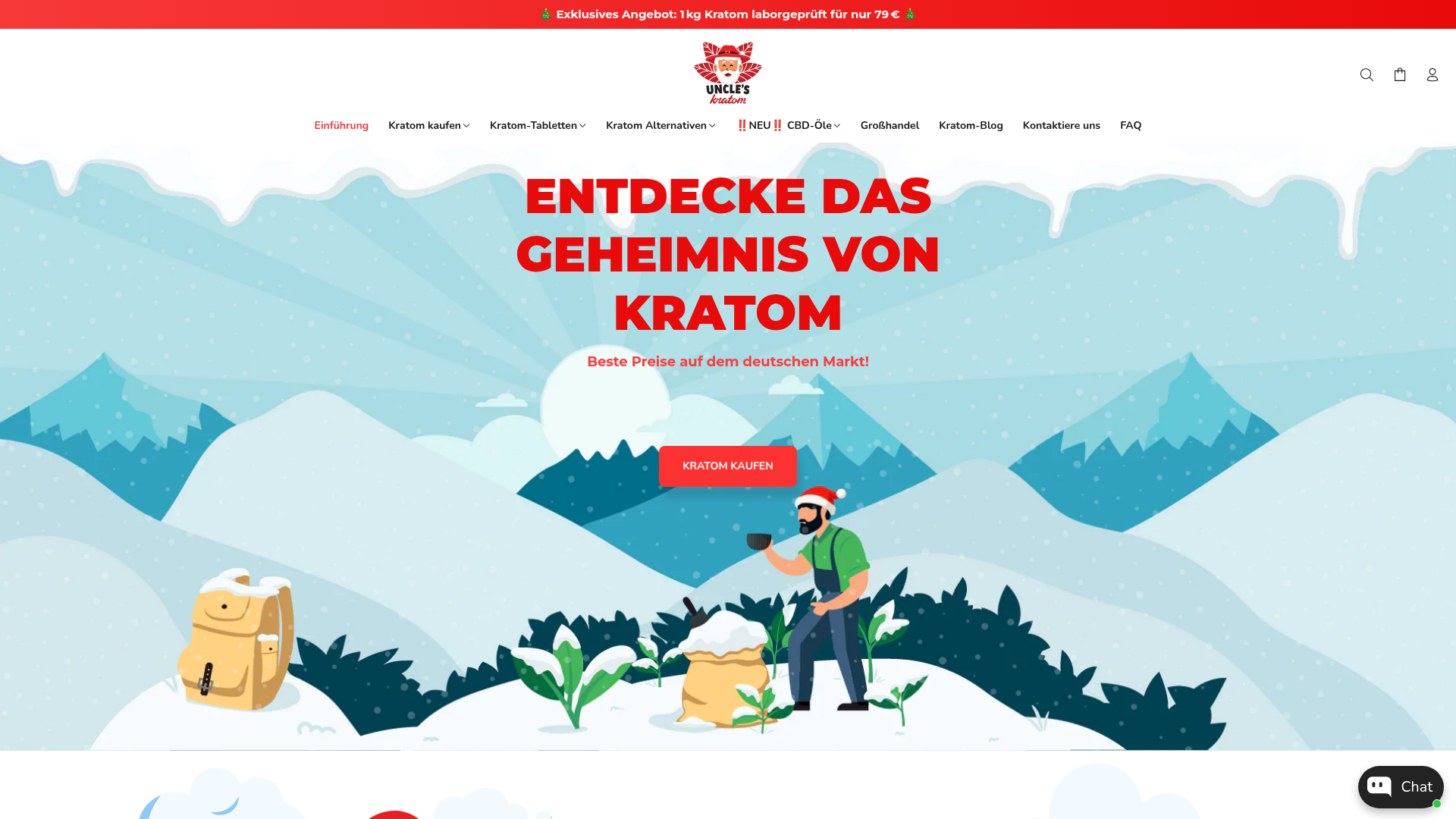 Screenshot von Uncles Kratom Deutschland
