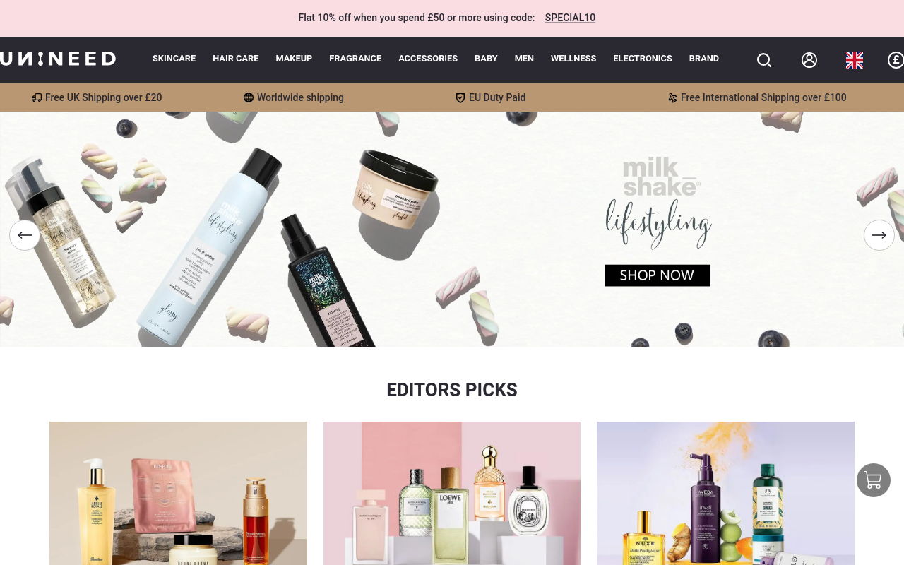 Screenshot von unineed.com