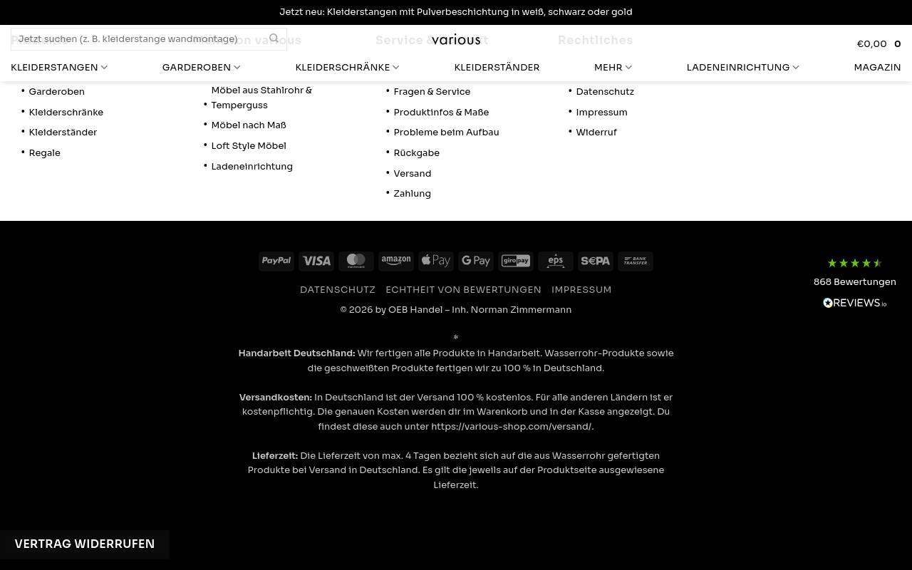 Screenshot von various-shop