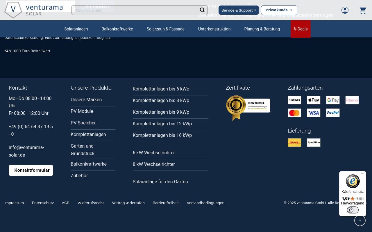 Screenshot von Venturama Solar
