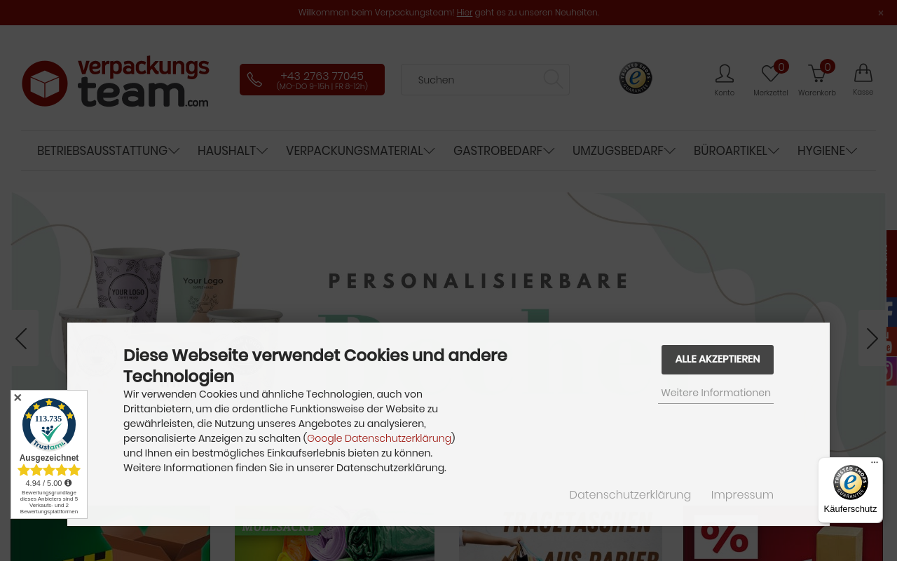Screenshot von verpackungsteam.com