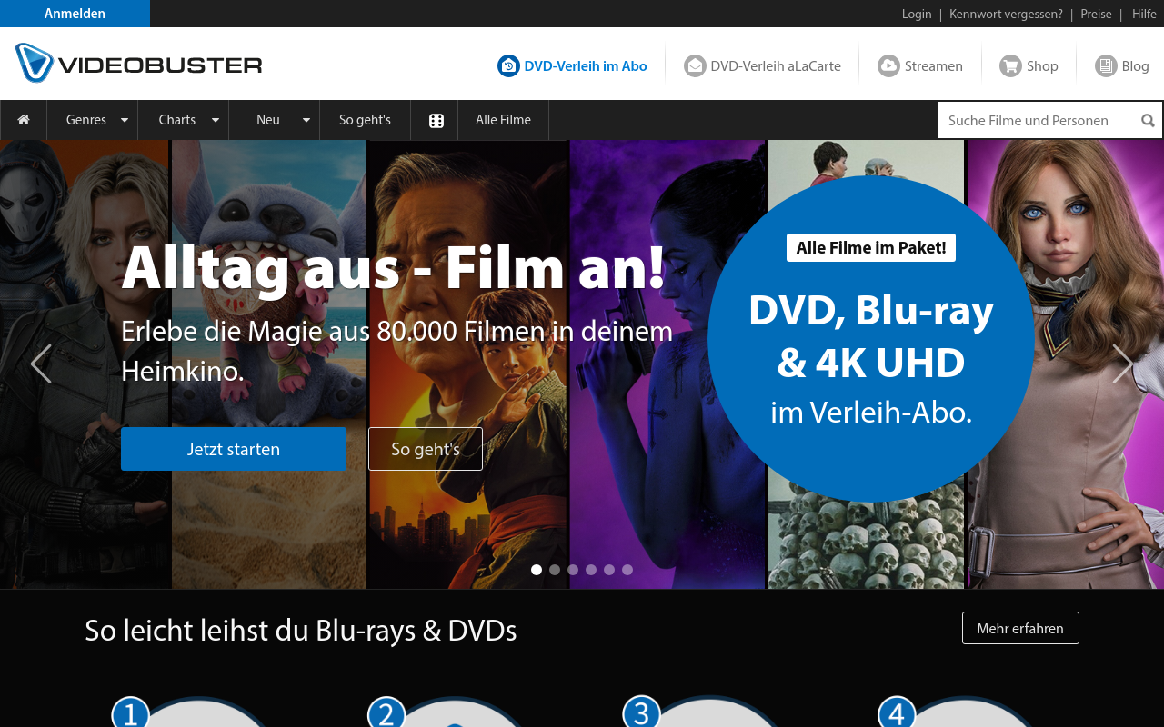 Screenshot von videobuster.de