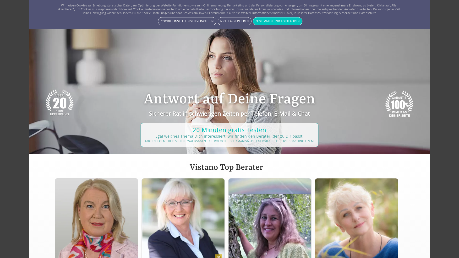 Screenshot von vistano.com