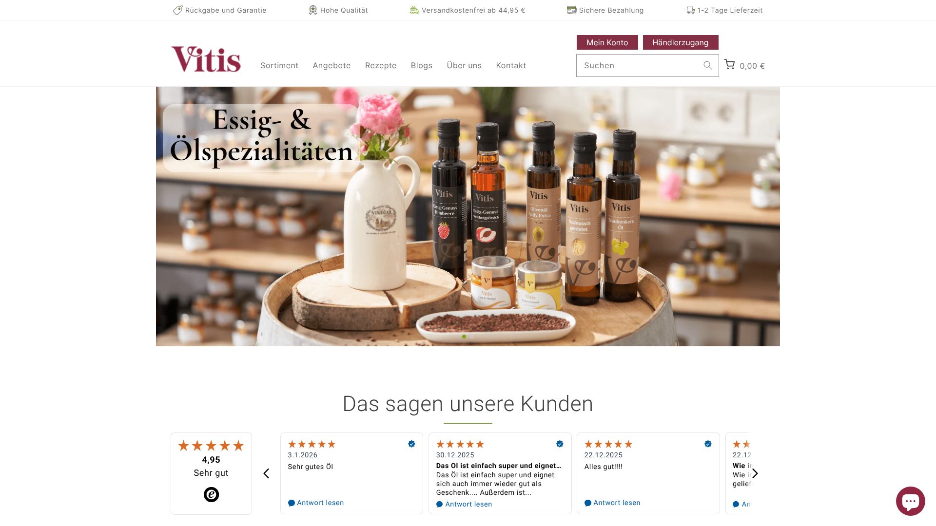 Screenshot von vitis-vital.de