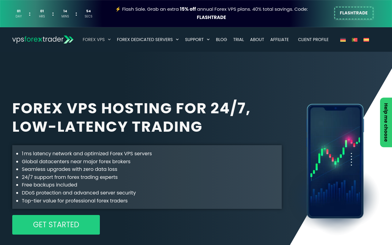 Screenshot von vpsforextrader.com