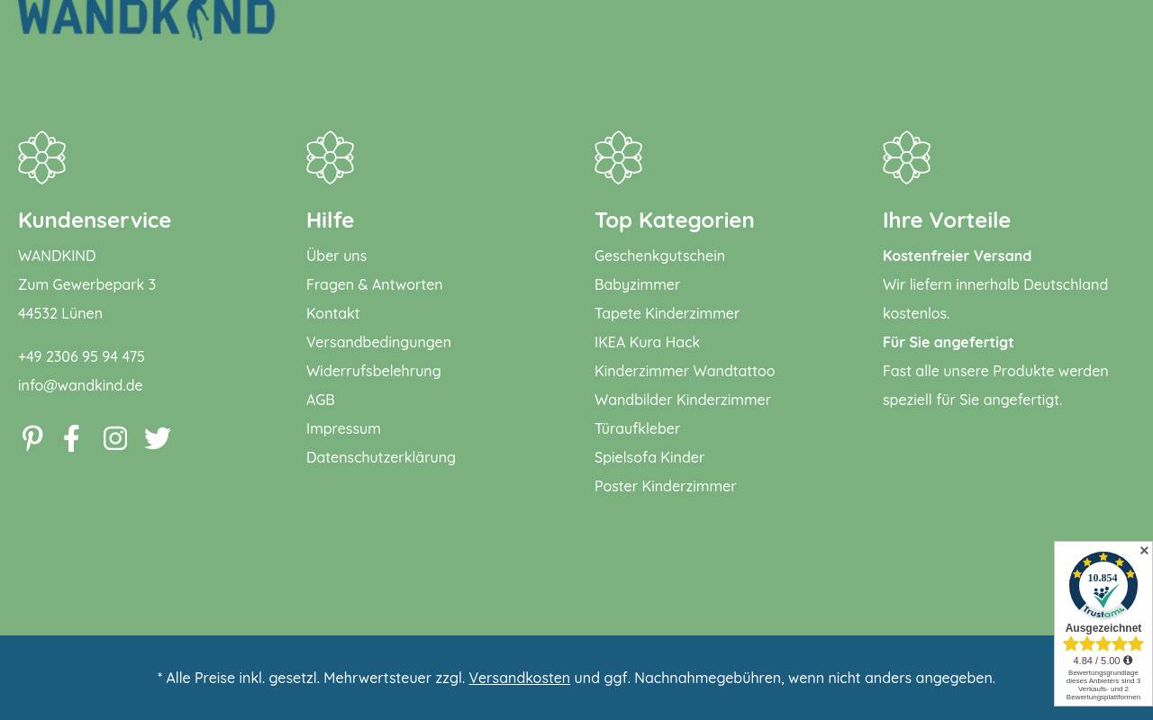 Screenshot von wandkind.de