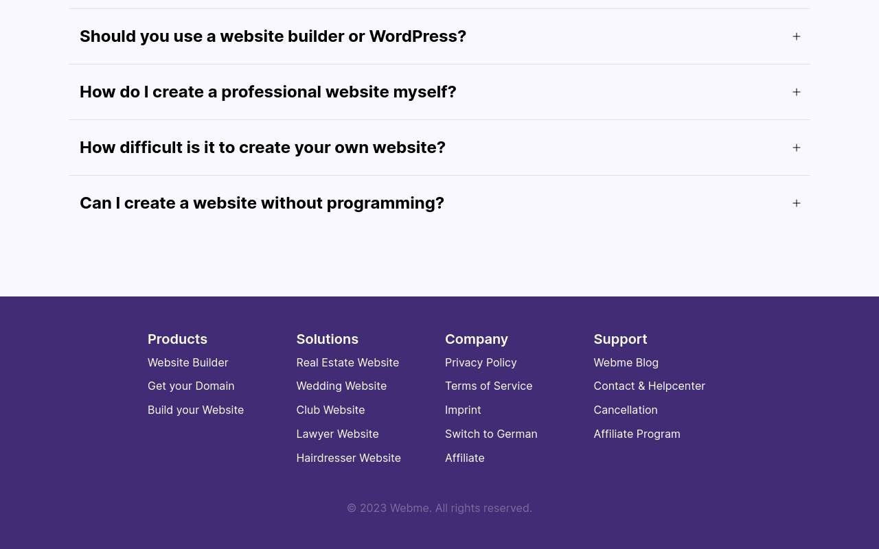 Screenshot von webme.com