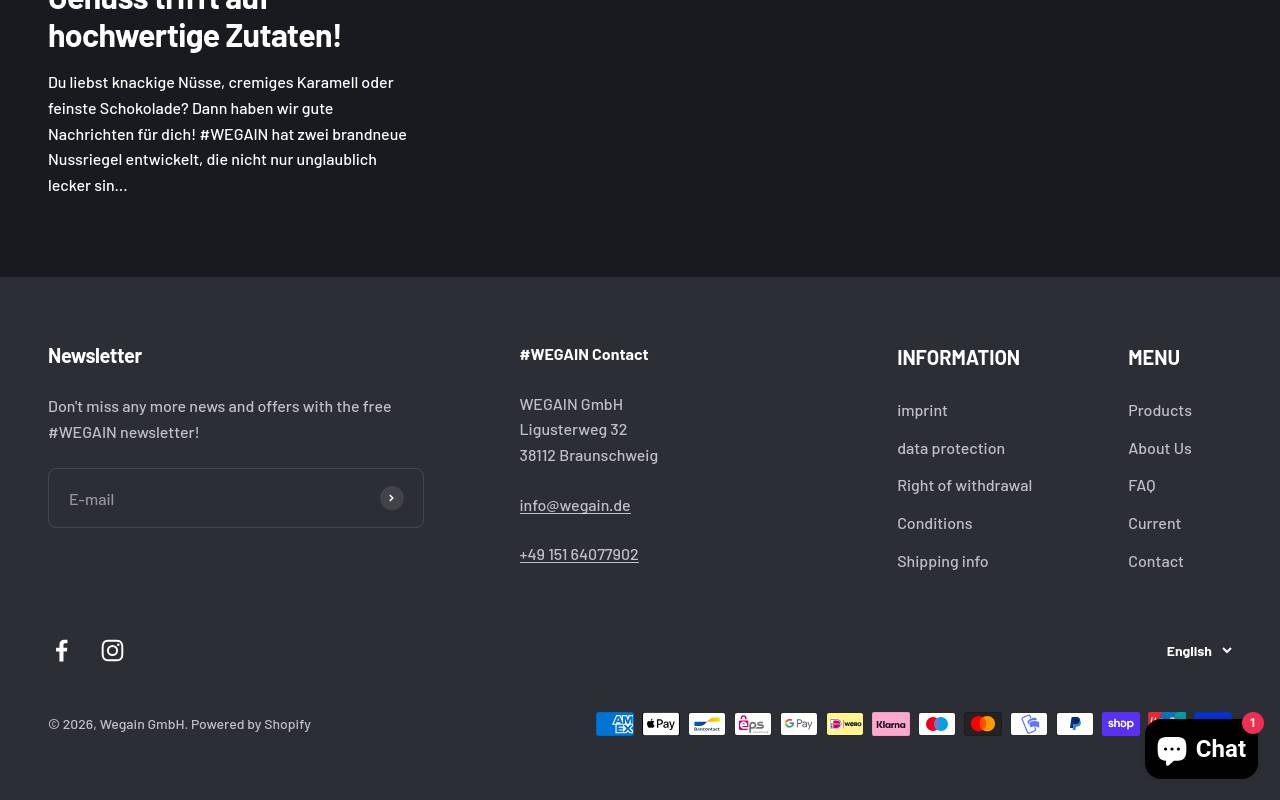 Screenshot von wegain.de