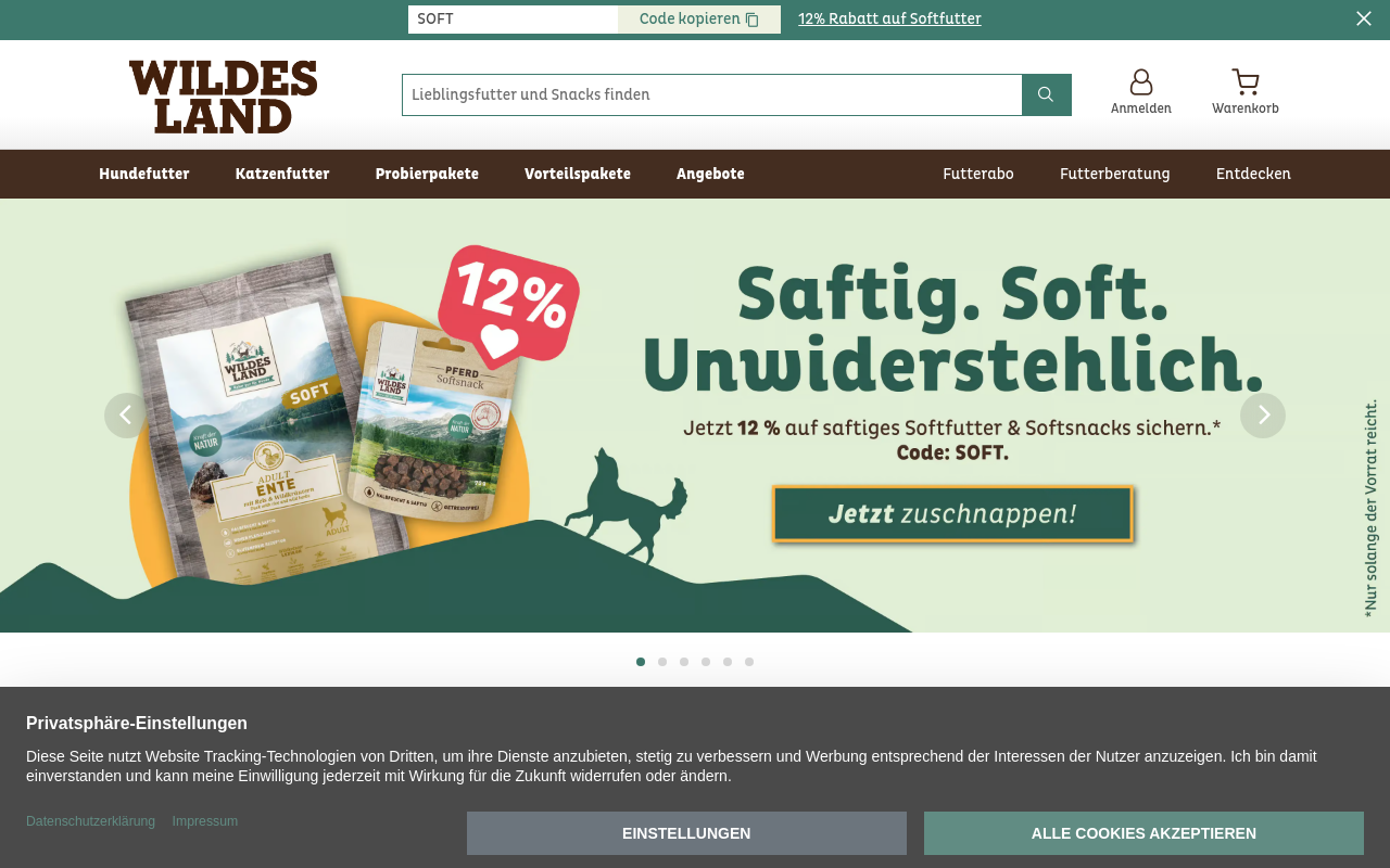 Screenshot von wildes-land.de