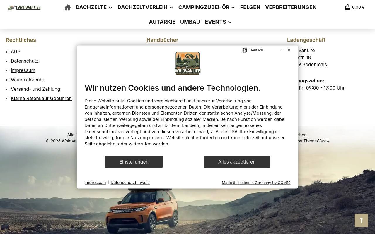 Screenshot von woidvanlife.de