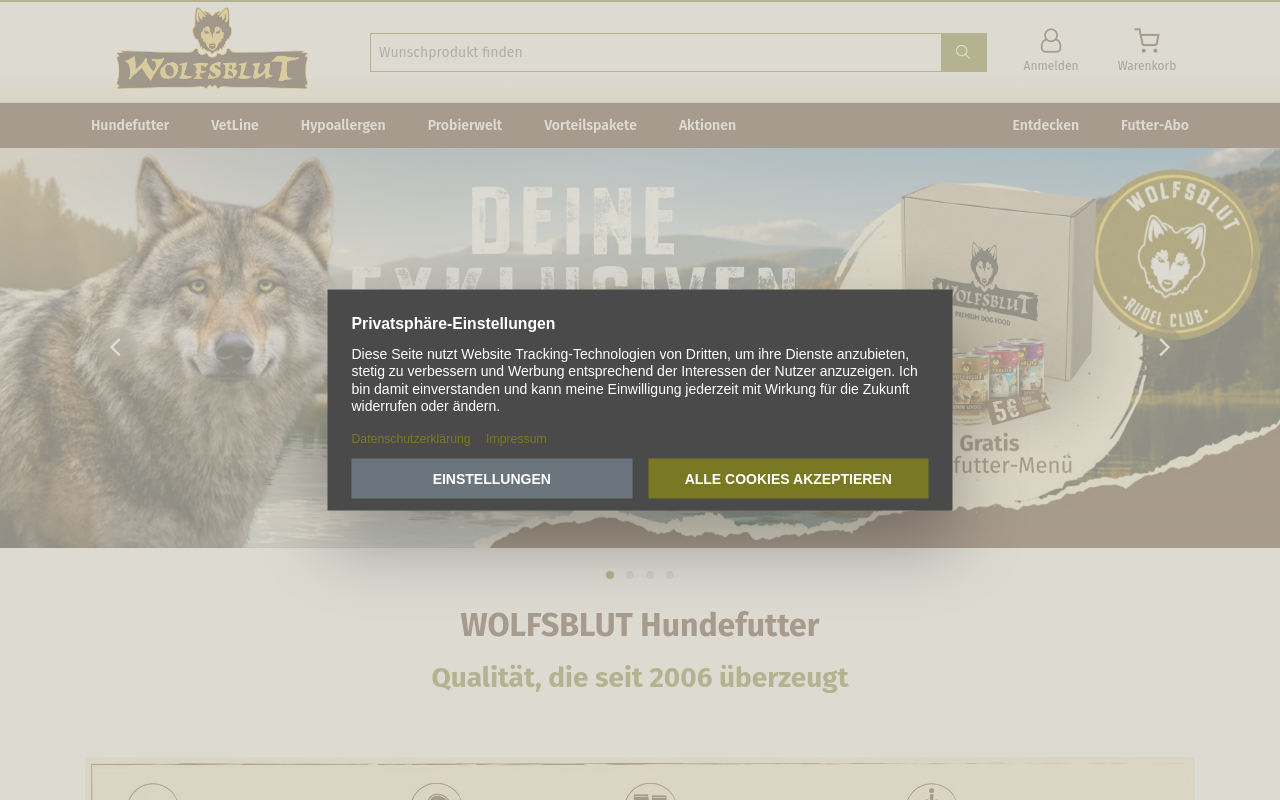 Screenshot von wolfsblut.com