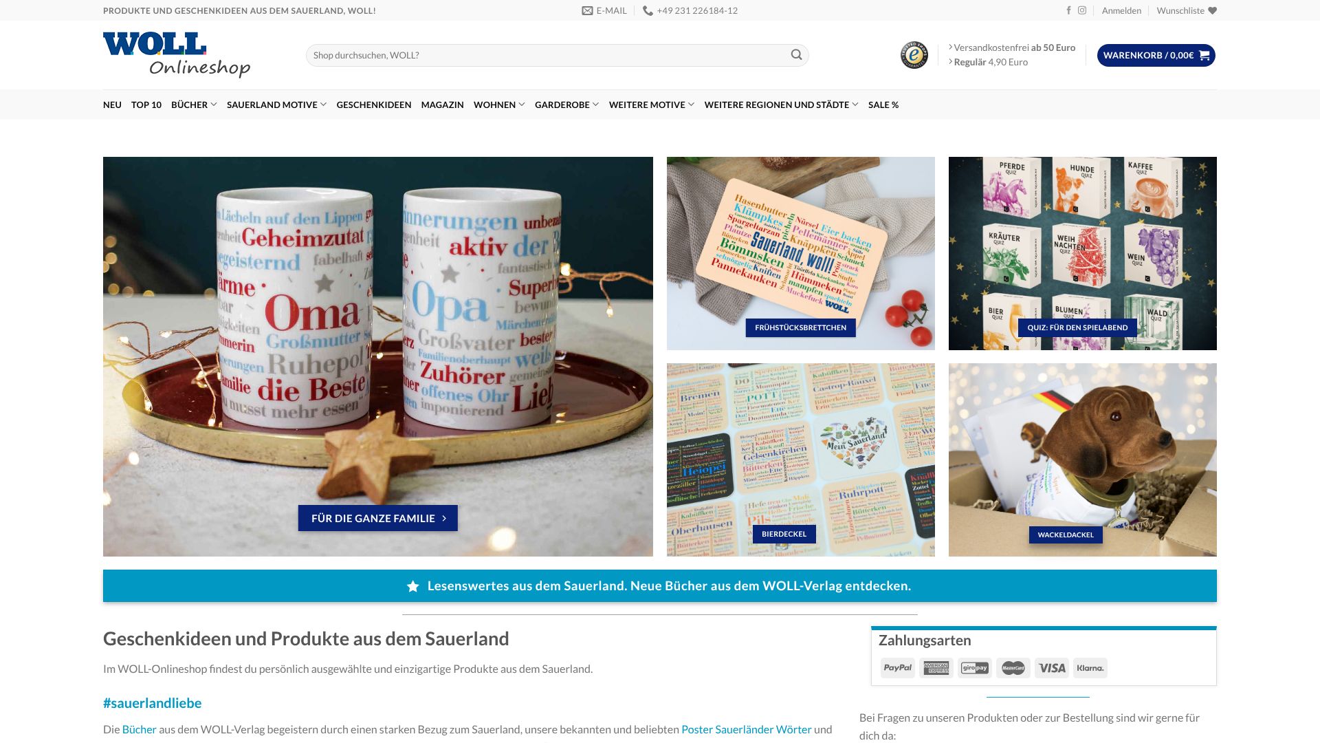 Screenshot von woll-onlineshop.de